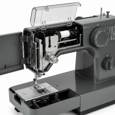 Singer Heavy Duty 4452 showing its metal frame, top drop-in bobbin, and stitch selection dial.